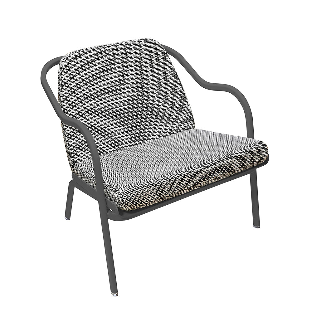 Fauteuil lounge design en aluminium et tissus vert - ALLURE D'AZUR - La Maison MilanaiseAnthraciteReglisse