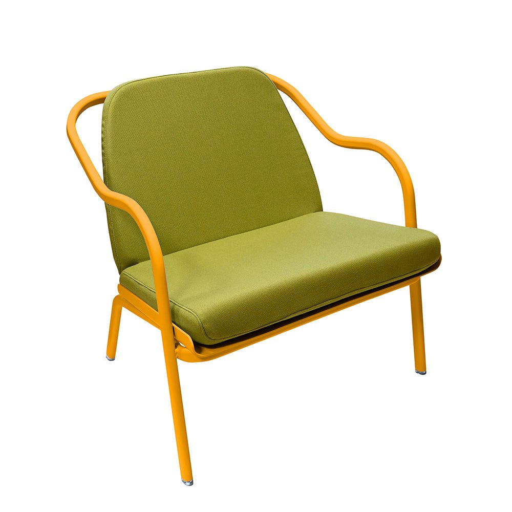 Fauteuil lounge design en aluminium et tissus vert - ALLURE D'AZUR - La Maison MilanaiseMimosaTilleul Toile
