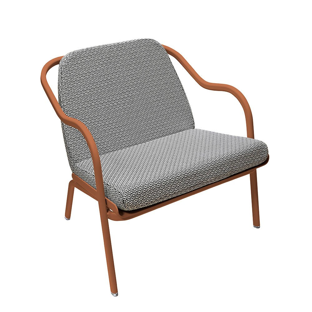 Fauteuil lounge design en aluminium et tissus vert - ALLURE D'AZUR - La Maison MilanaiseTerracottaReglisse