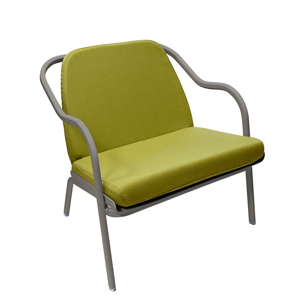 Fauteuil lounge design en aluminium et tissus vert - ALLURE D'AZUR - La Maison MilanaiseGaletTilleul Toile
