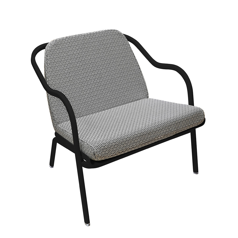 Fauteuil lounge design en aluminium et tissus vert - ALLURE D'AZUR - La Maison MilanaiseCharbonReglisse
