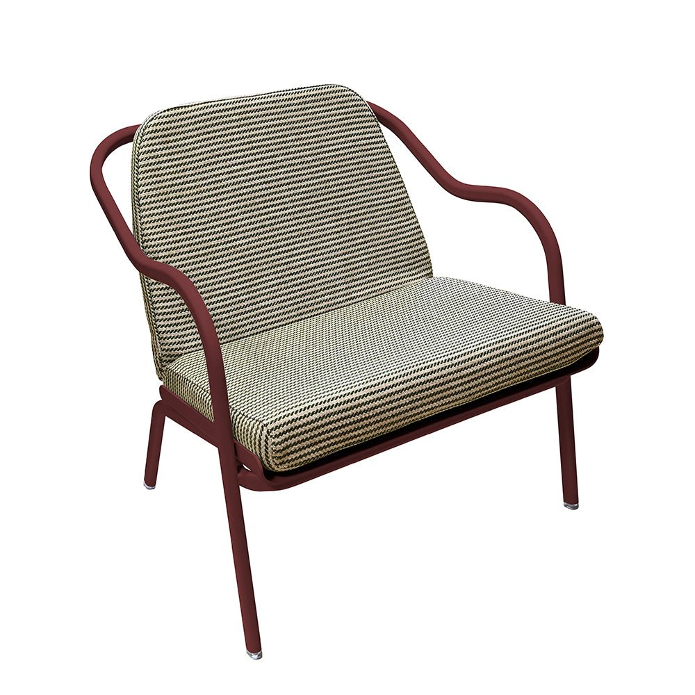 Fauteuil lounge design en aluminium et tissus vert - ALLURE D'AZUR - La Maison MilanaiseBordeauxVeronese