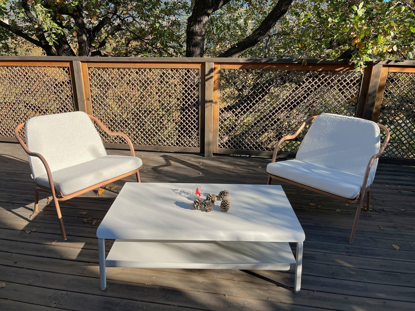 Fauteuil lounge design en aluminium et tissus vert - ALLURE D'AZUR - La Maison MilanaiseTerracottaVeronese