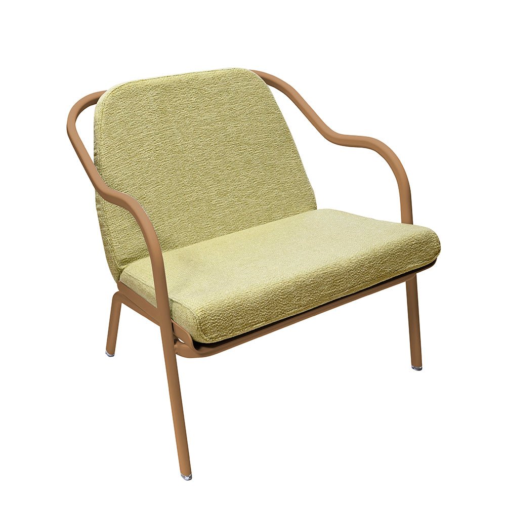 Fauteuil lounge design en aluminium et tissus vert - ALLURE D'AZUR - La Maison MilanaiseAmphoreTilleul Chenille