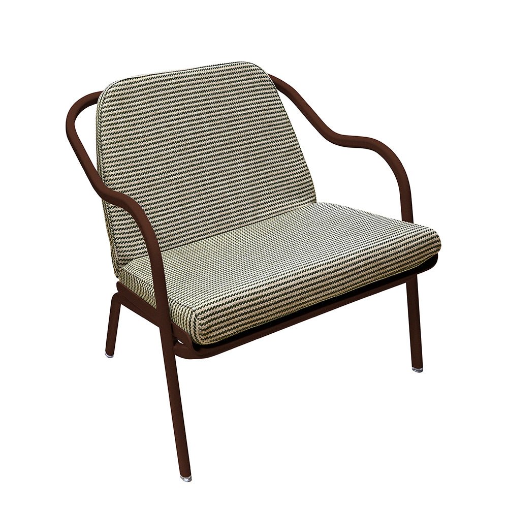 Fauteuil lounge design en aluminium et tissus vert - ALLURE D'AZUR - La Maison MilanaiseRouilleVeronese