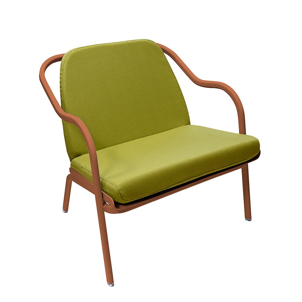 Fauteuil lounge design en aluminium et tissus vert - ALLURE D'AZUR - La Maison MilanaiseTerracottaTilleul Toile
