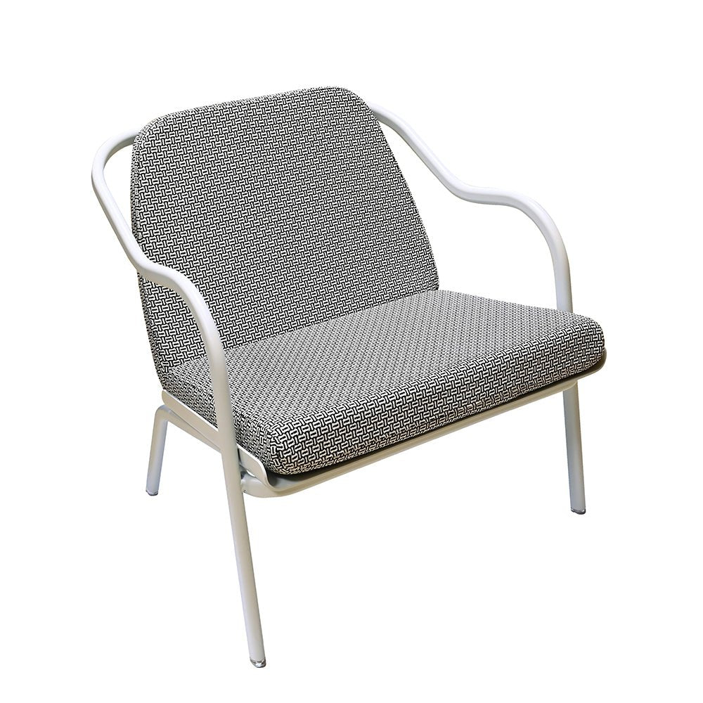 Fauteuil lounge design en aluminium et tissus vert - ALLURE D'AZUR - La Maison MilanaiseEcumeReglisse