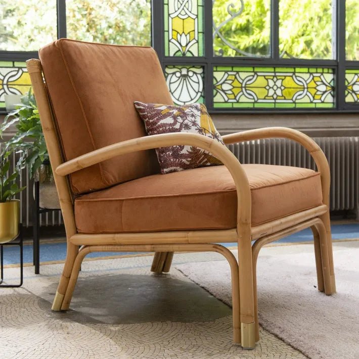 Fauteuil RIVIERA – L’élégance du rotin, le confort du velours - KOK MAISON - La Maison Milanaise460 - 1RIVIERA - 1Vert Impérial