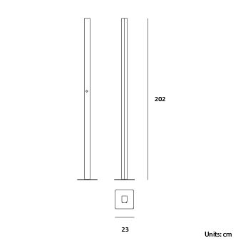 Lampadaire colonne en aluminium Ego - LUMEN CENTER - La Maison MilanaiseEG11103XL2NoirXL H169x23cmLED 2700K blanc chaud