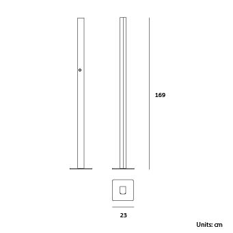 Lampadaire colonne en aluminium Ego - LUMEN CENTER - La Maison MilanaiseEG11103XL2NoirXL H169x23cmLED 2700K blanc chaud