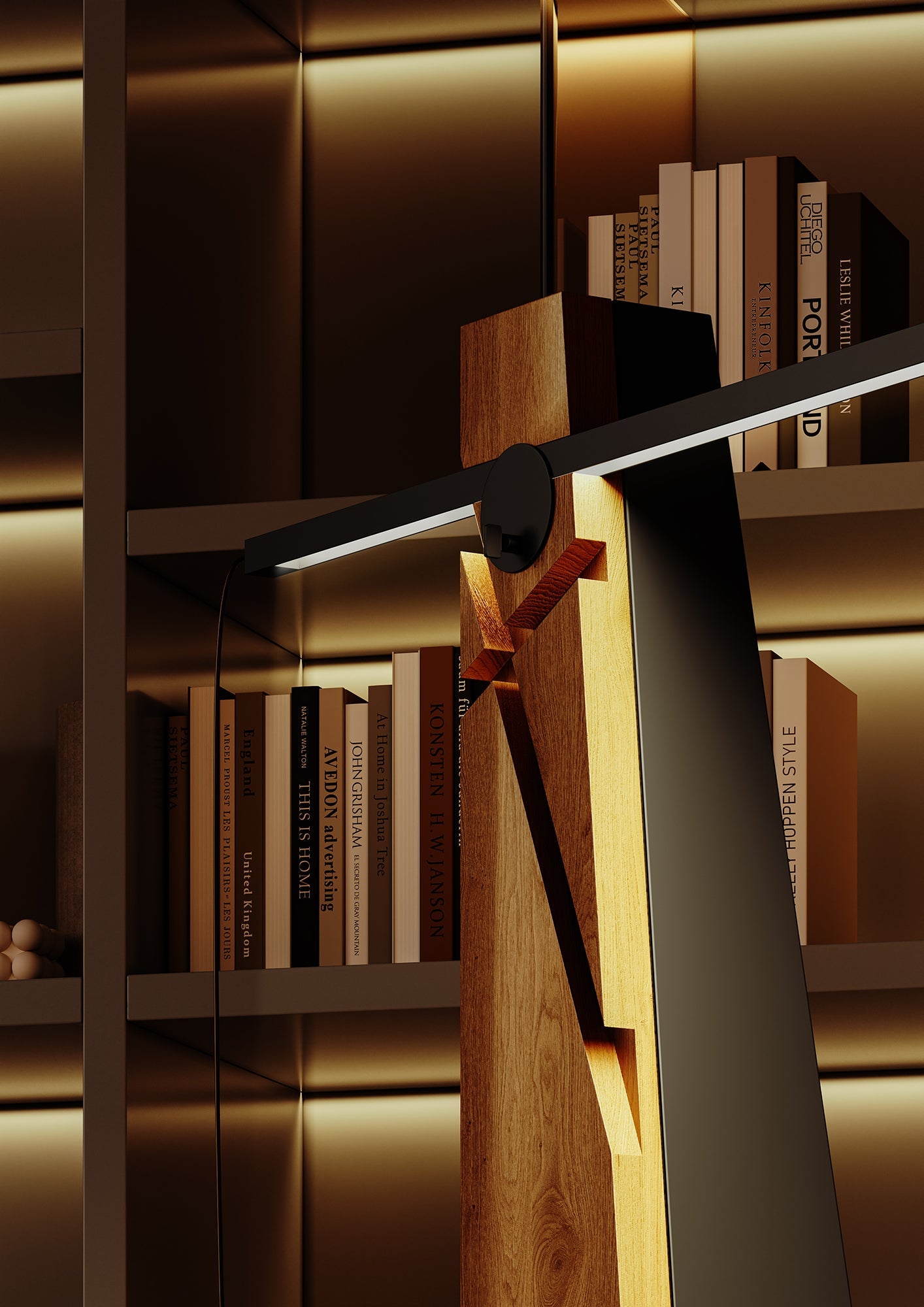 Lampadaire en aluminium et bois Astolfo - LUMEN CENTER - La Maison MilanaiseAST11LRHT