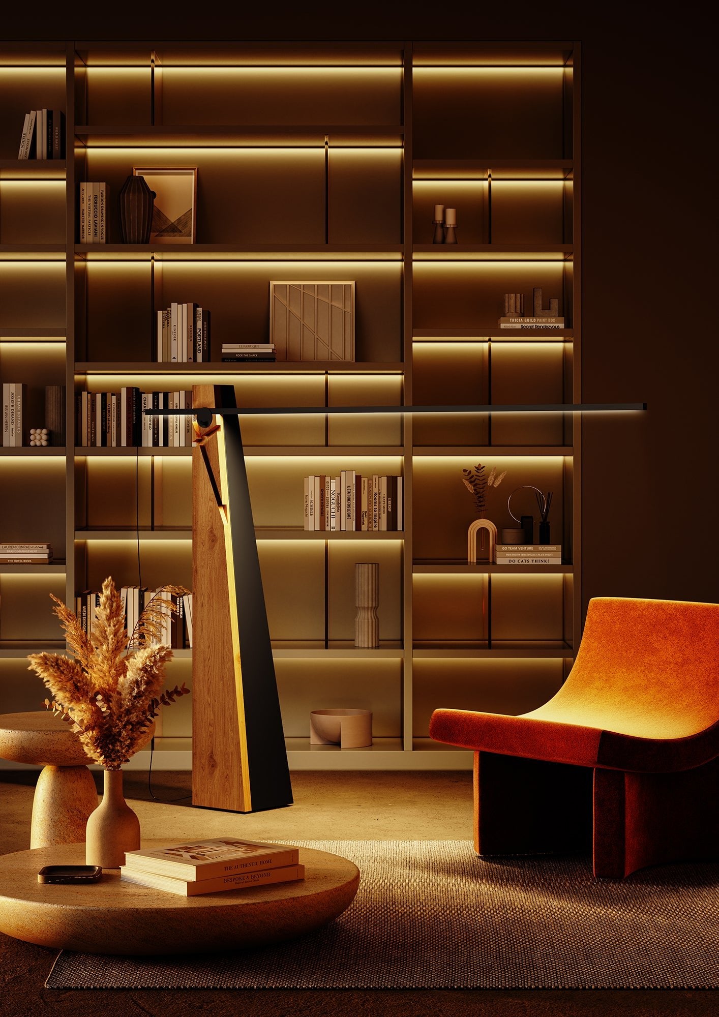 Lampadaire en aluminium et bois Astolfo - LUMEN CENTER - La Maison MilanaiseAST11LRHT