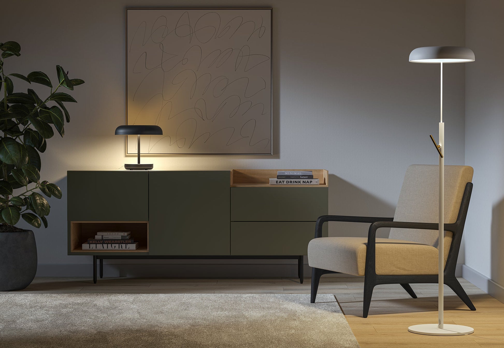 Lampe à poser champignon en aluminium ZERO 02 - LUMEN CENTER - La Maison MilanaiseZR0213827Rouge MarsalaBlanc Chaud 2700K