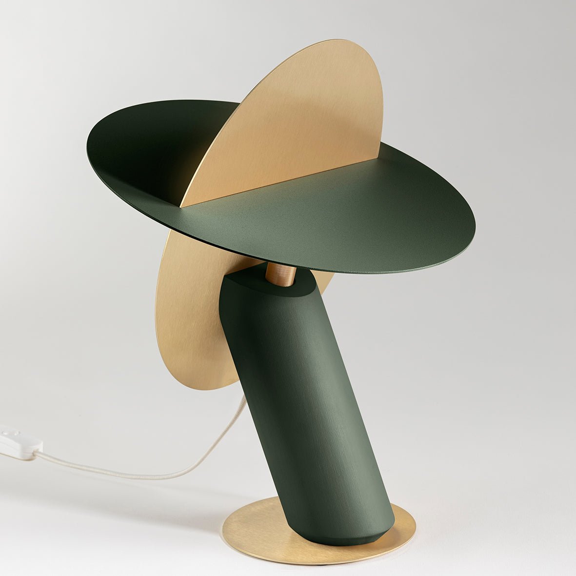 Lampe à poser design durable en hêtre & laiton Céleste - JURIE & JARRE - La Maison MilanaiseCELA08BLVert ImpérialBlanc