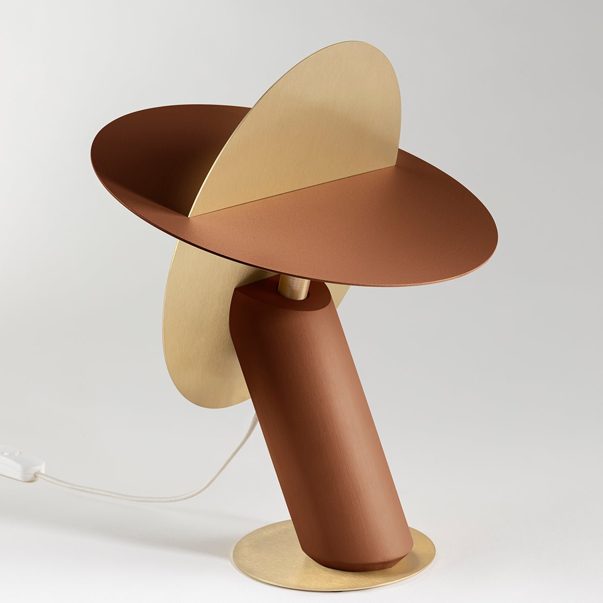 Lampe à poser design durable en hêtre & laiton Céleste - JURIE & JARRE - La Maison MilanaiseCELA04BLOrange Terre CuiteBlanc