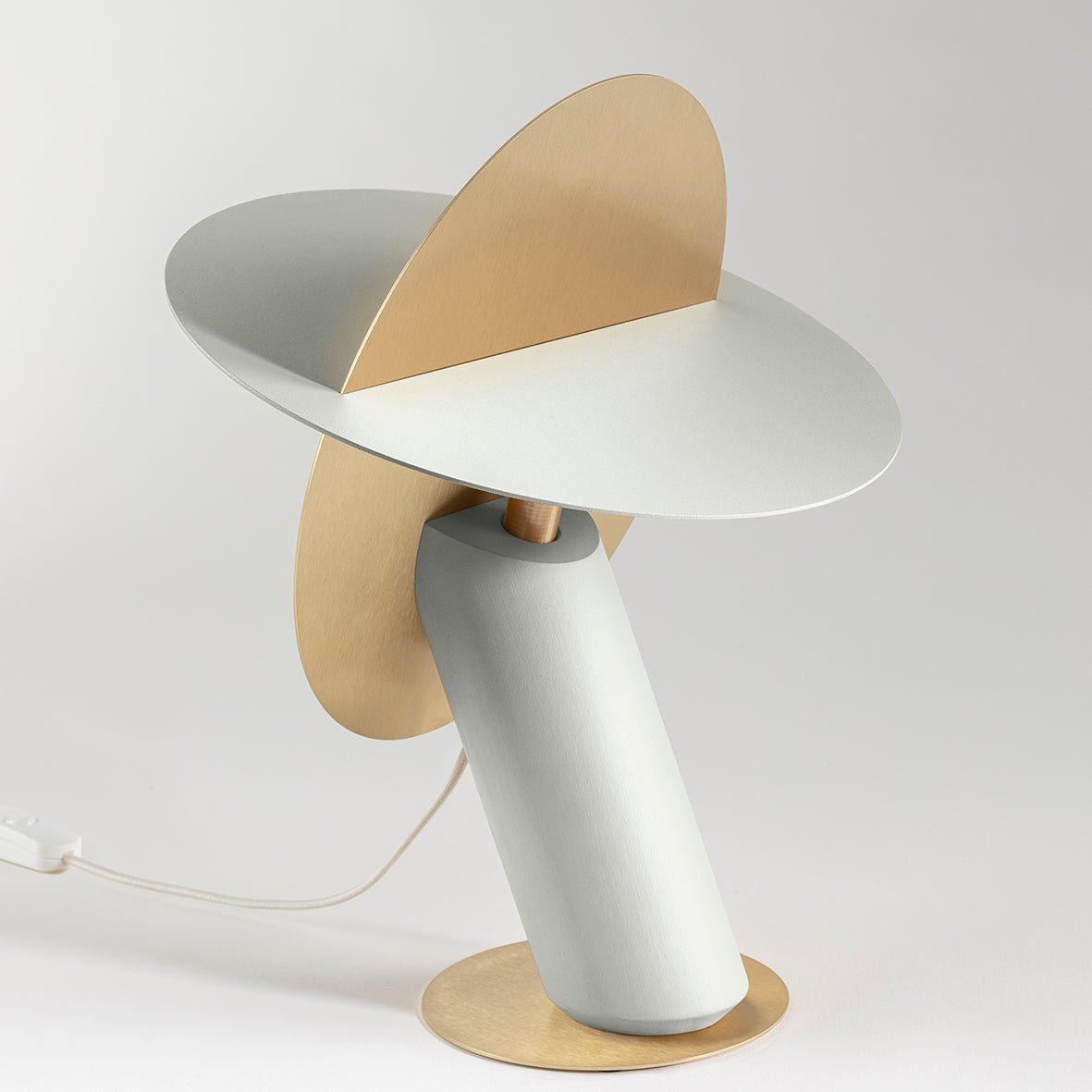 Lampe à poser design durable en hêtre & laiton Céleste - JURIE & JARRE - La Maison MilanaiseCELA06BLBlanc AlbâtreBlanc