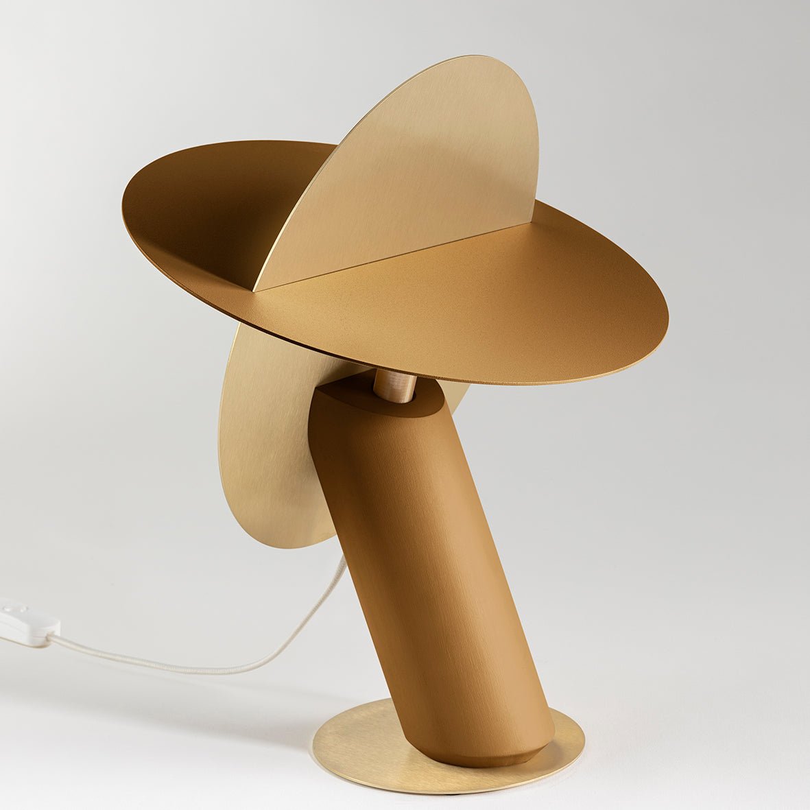Lampe à poser design durable en hêtre & laiton Céleste - JURIE & JARRE - La Maison MilanaiseCELA03BLJaune SafranBlanc
