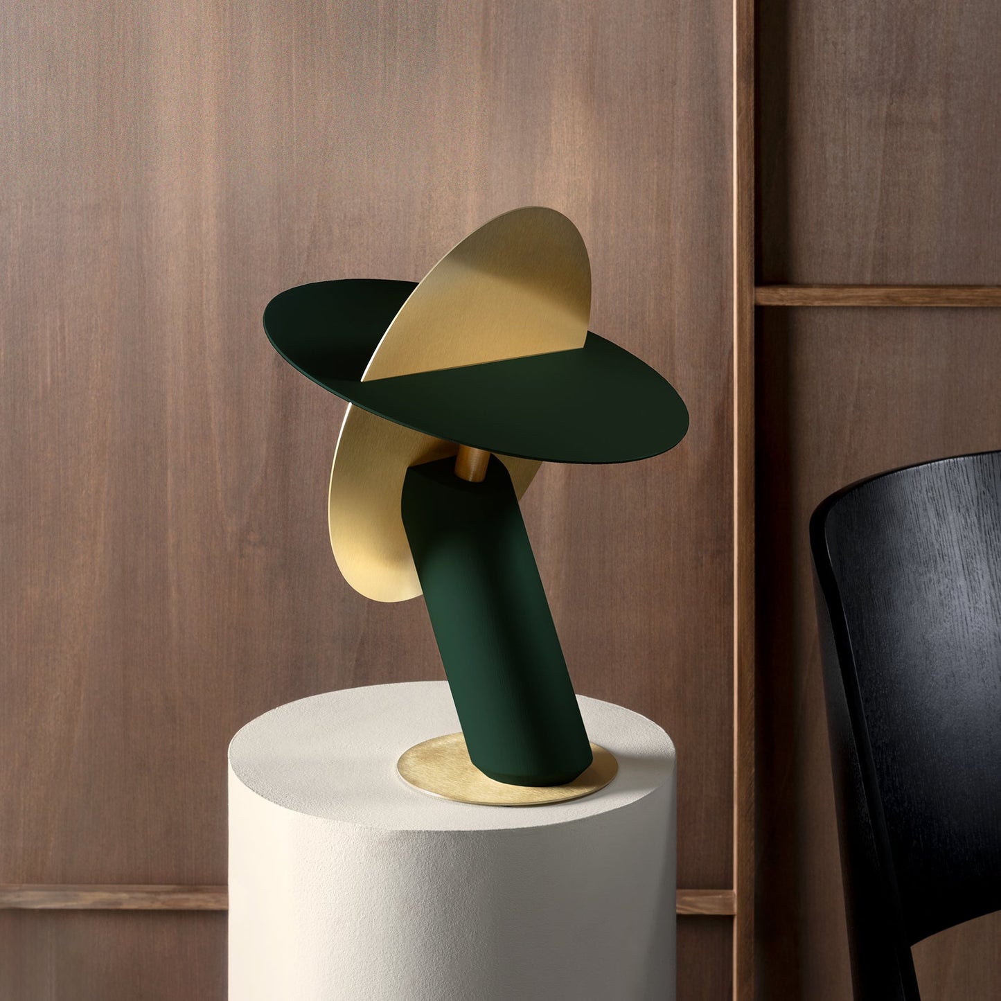 Lampe à poser design durable en hêtre & laiton Céleste - JURIE & JARRE - La Maison MilanaiseCELA01NOBeige LinNoir
