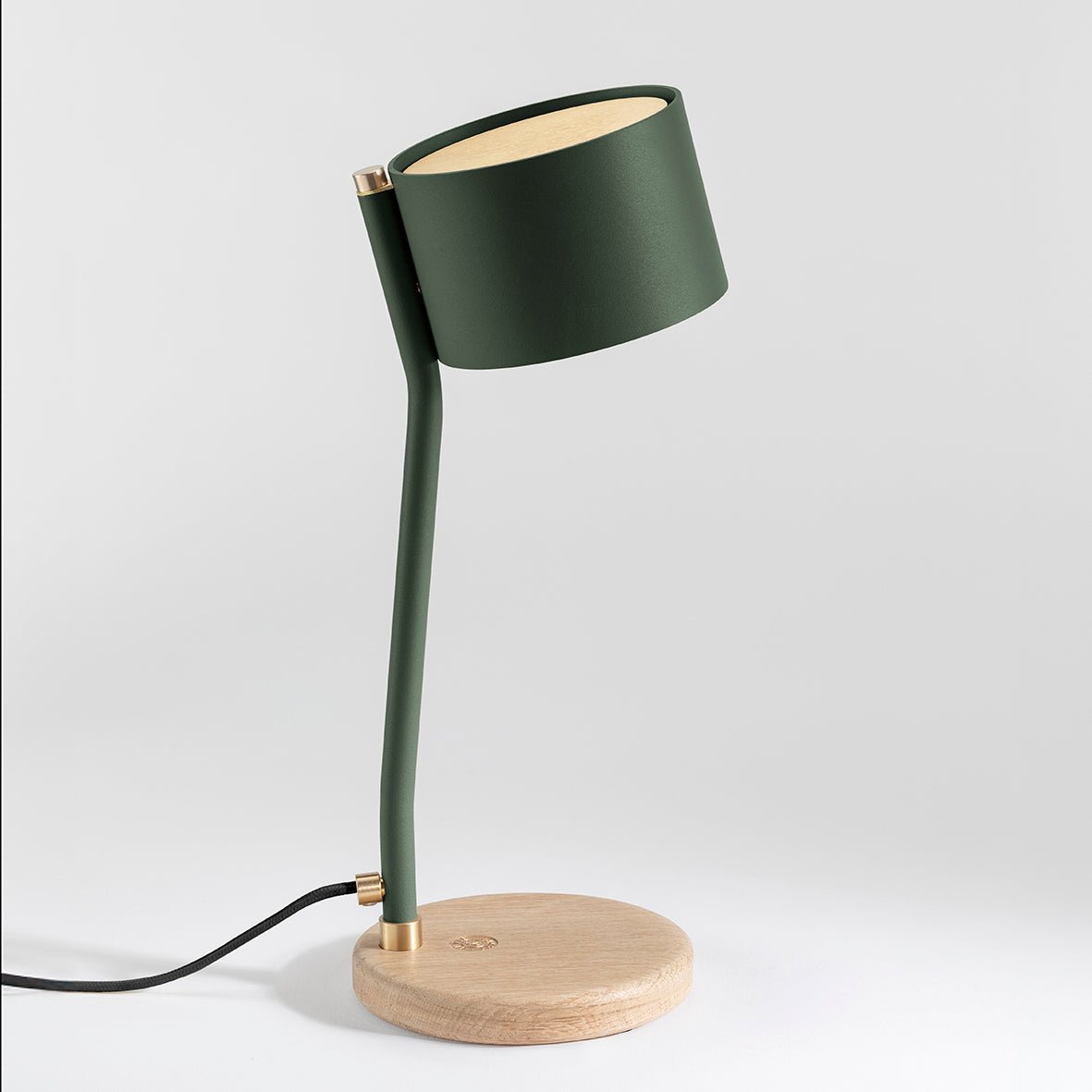 Lampe à poser design recyclé et artisanat français Canopée - JURIE & JARRE - La Maison MilanaiseCALA08CLNOVert ImpérialChêne clair recycléNoir