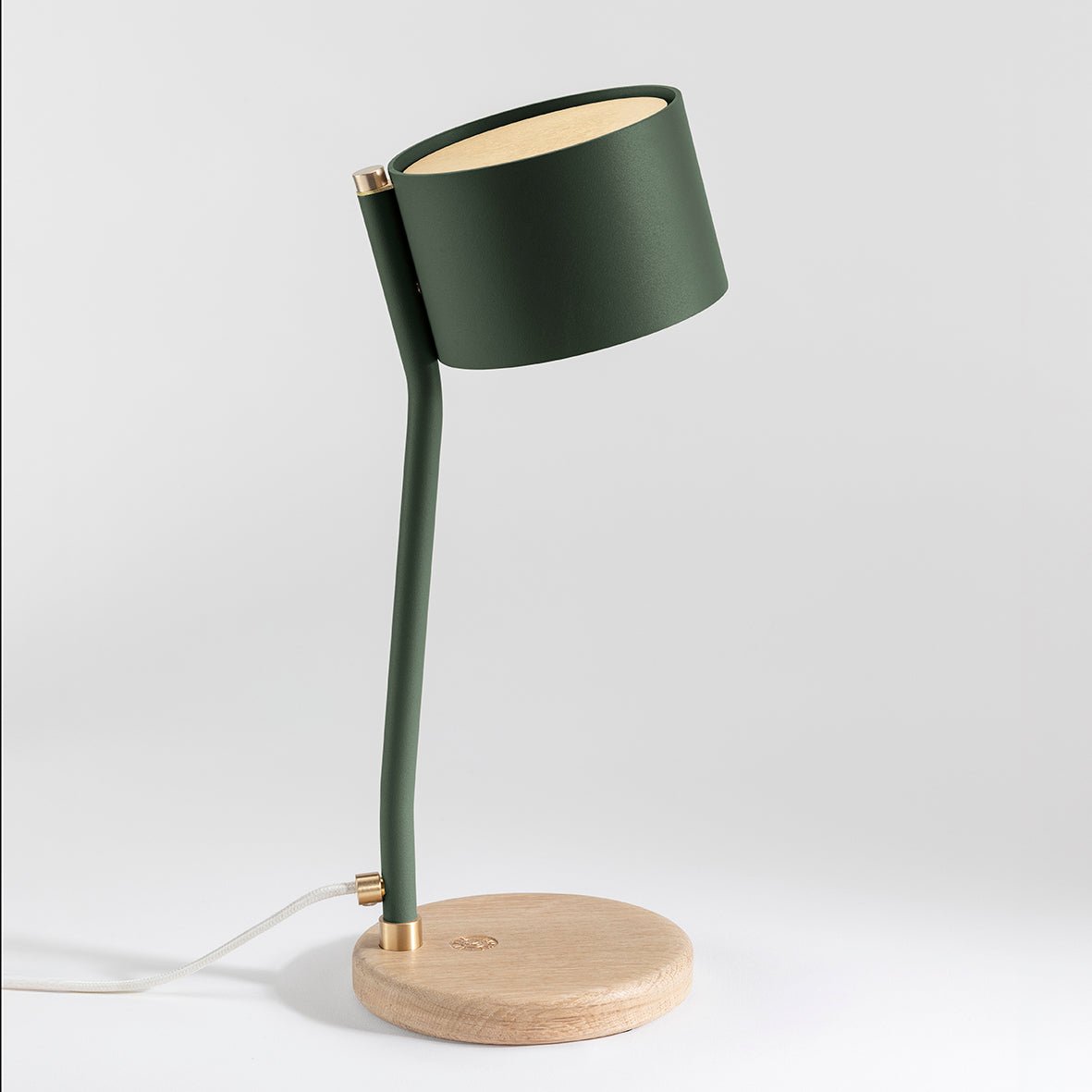 Lampe à poser design recyclé et artisanat français Canopée - JURIE & JARRE - La Maison MilanaiseCALA08CLBLVert ImpérialChêne clair recycléBlanc