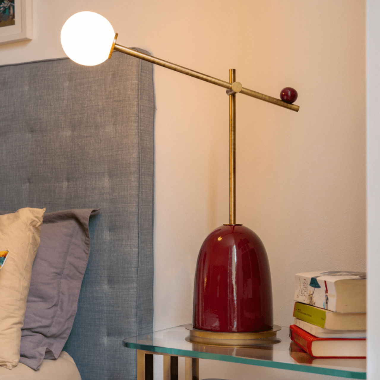 Lampe à poser en céramique bordeaux Pins - MARIONI - La Maison Milanaise02985