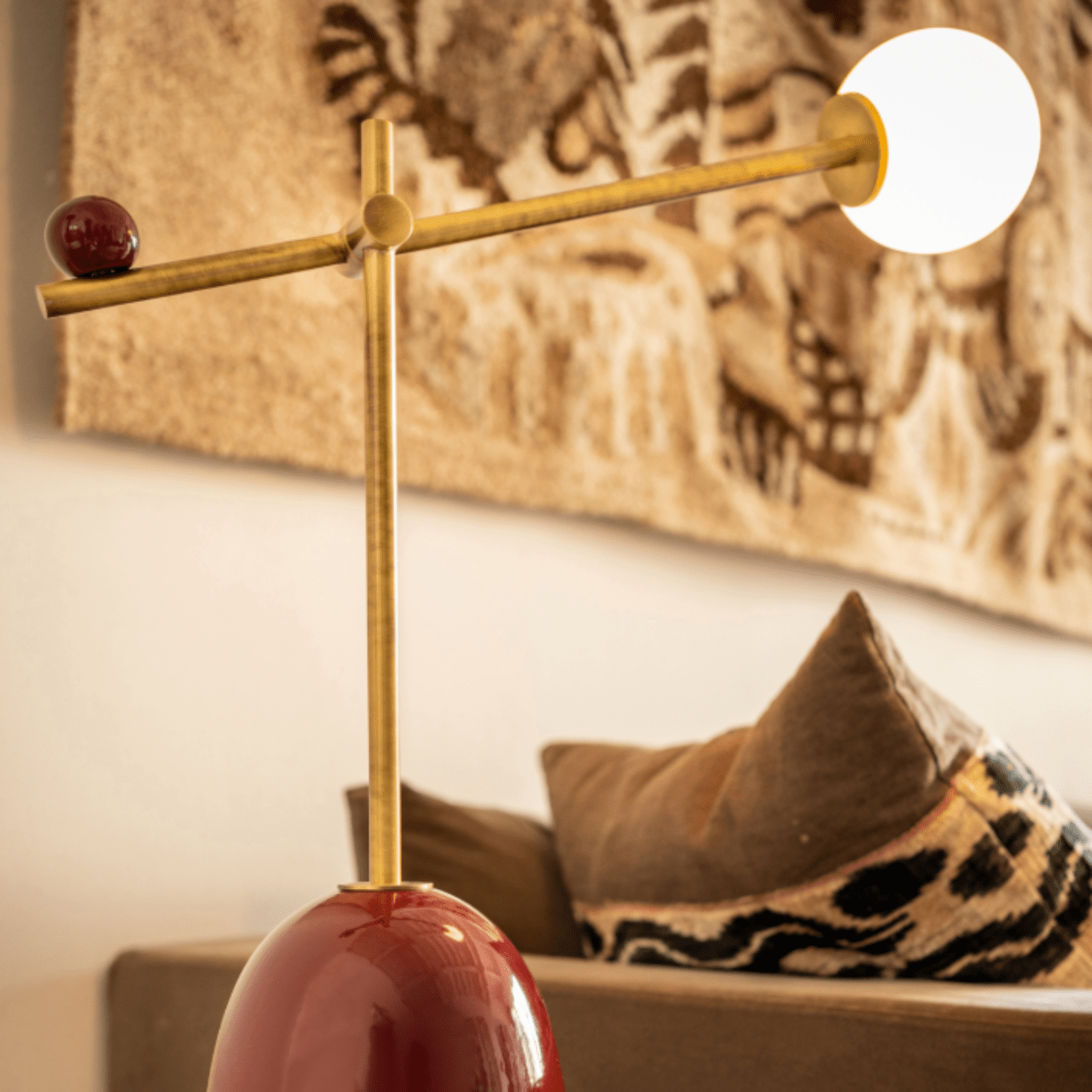 Lampe à poser en céramique bordeaux Pins - MARIONI - La Maison Milanaise02985