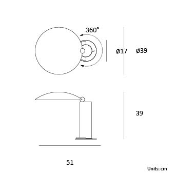 Lampe Washington Design signé Wilmotte - LUMEN CENTER - La Maison MilanaiseWASH150LOr Satiné