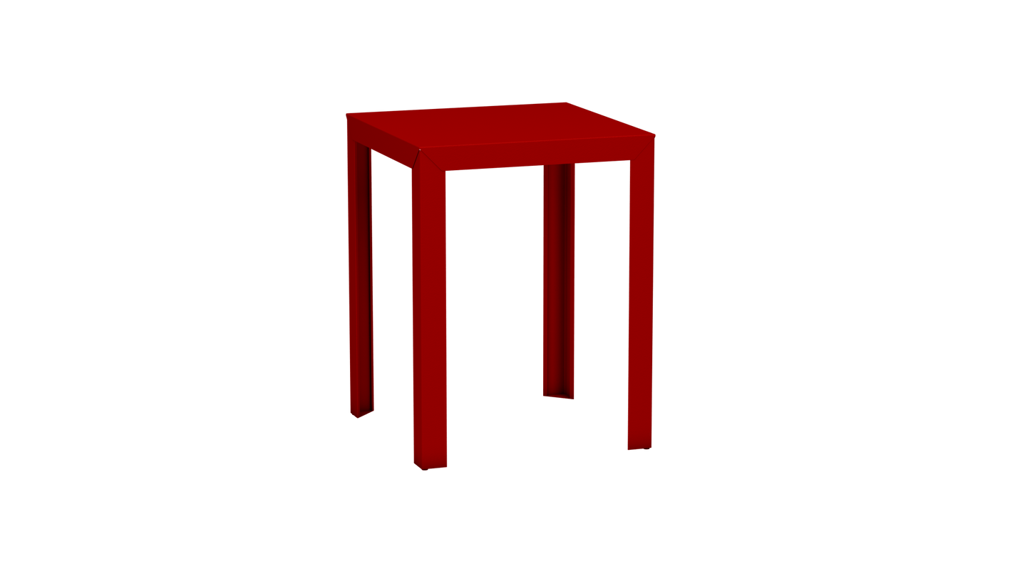 Mange - Debout carré 80cm en aluminium Zef - MATIERE GRISE - La Maison MilanaiseMD80ZEF39Vermillon 012Droits