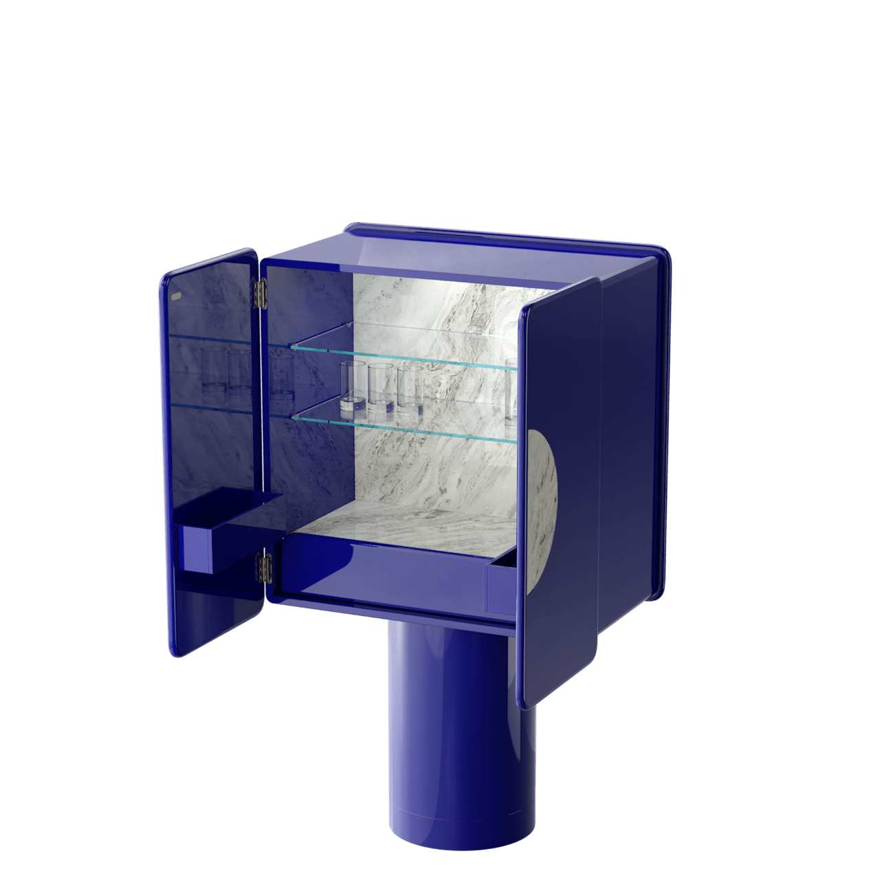 Meuble bar REGIS Bleu électrique – insert céramique Palissandro Blue - ULTRA MOBILI - La Maison MilanaiseBRG