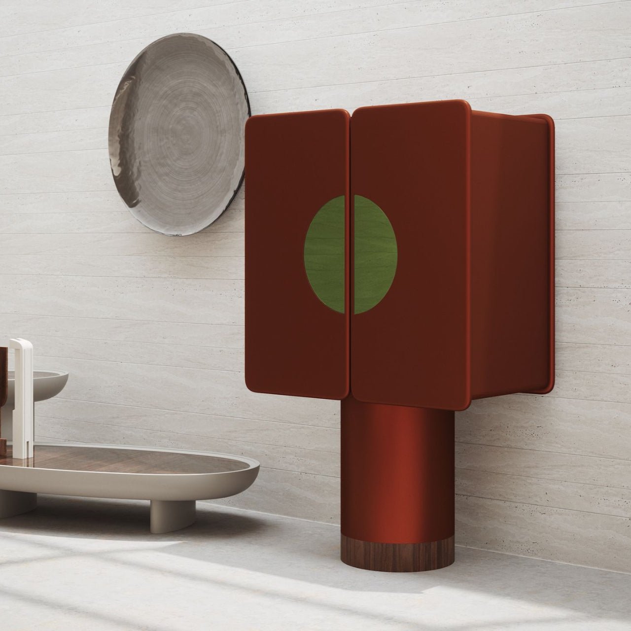Meuble bar REGIS Cuivre, Miroir et Noyer - ULTRA MOBILI - La Maison MilanaiseBRGCDM