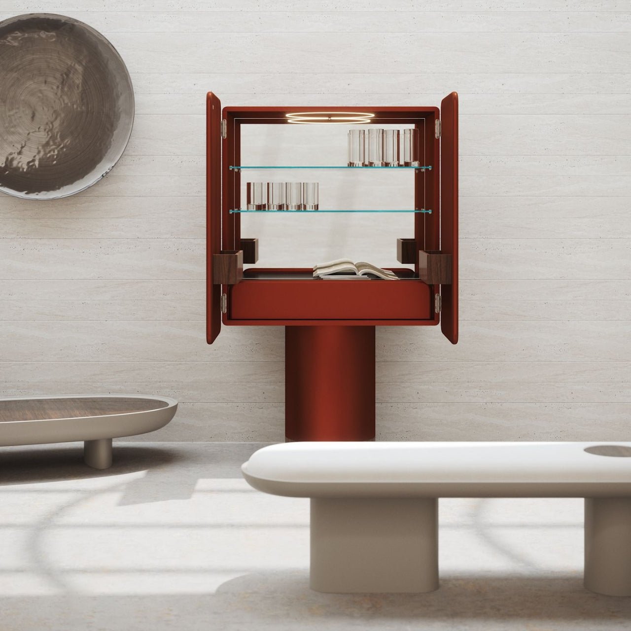 Meuble bar REGIS Cuivre, Miroir et Noyer - ULTRA MOBILI - La Maison MilanaiseBRGCDM