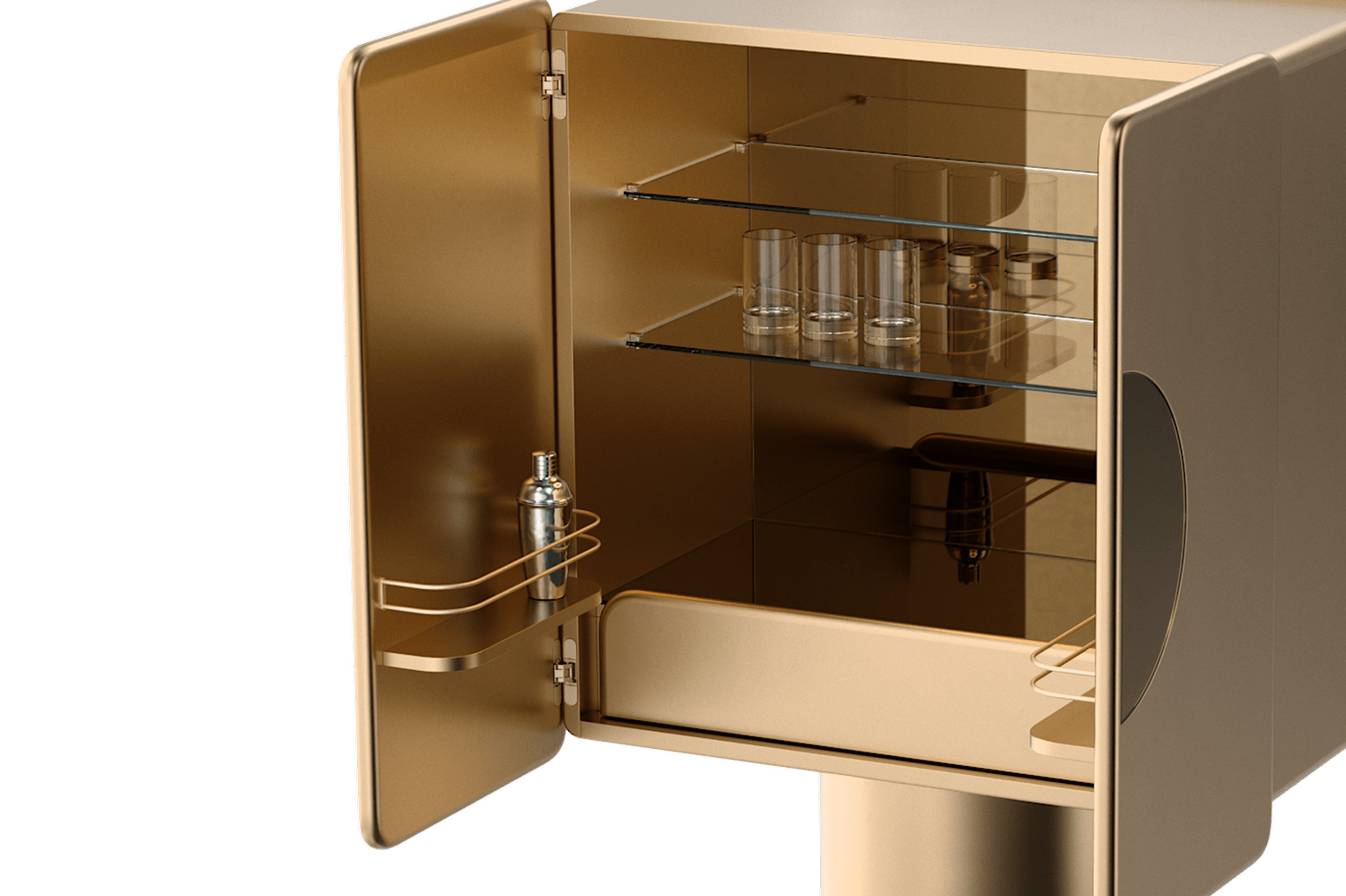 Meuble bar REGIS Full Gold - ULTRA MOBILI - La Maison MilanaiseBRGGOLD