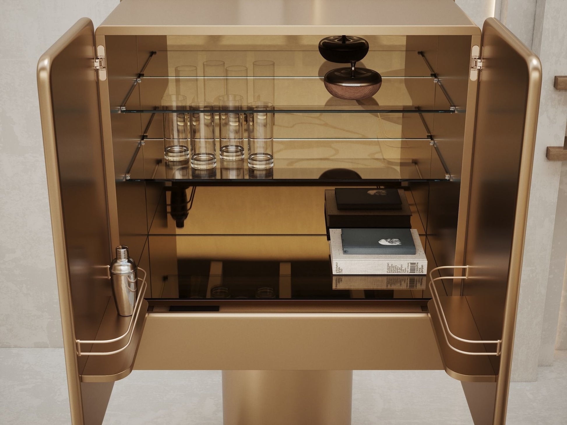 Meuble bar REGIS Full Gold - ULTRA MOBILI - La Maison MilanaiseBRGGOLD