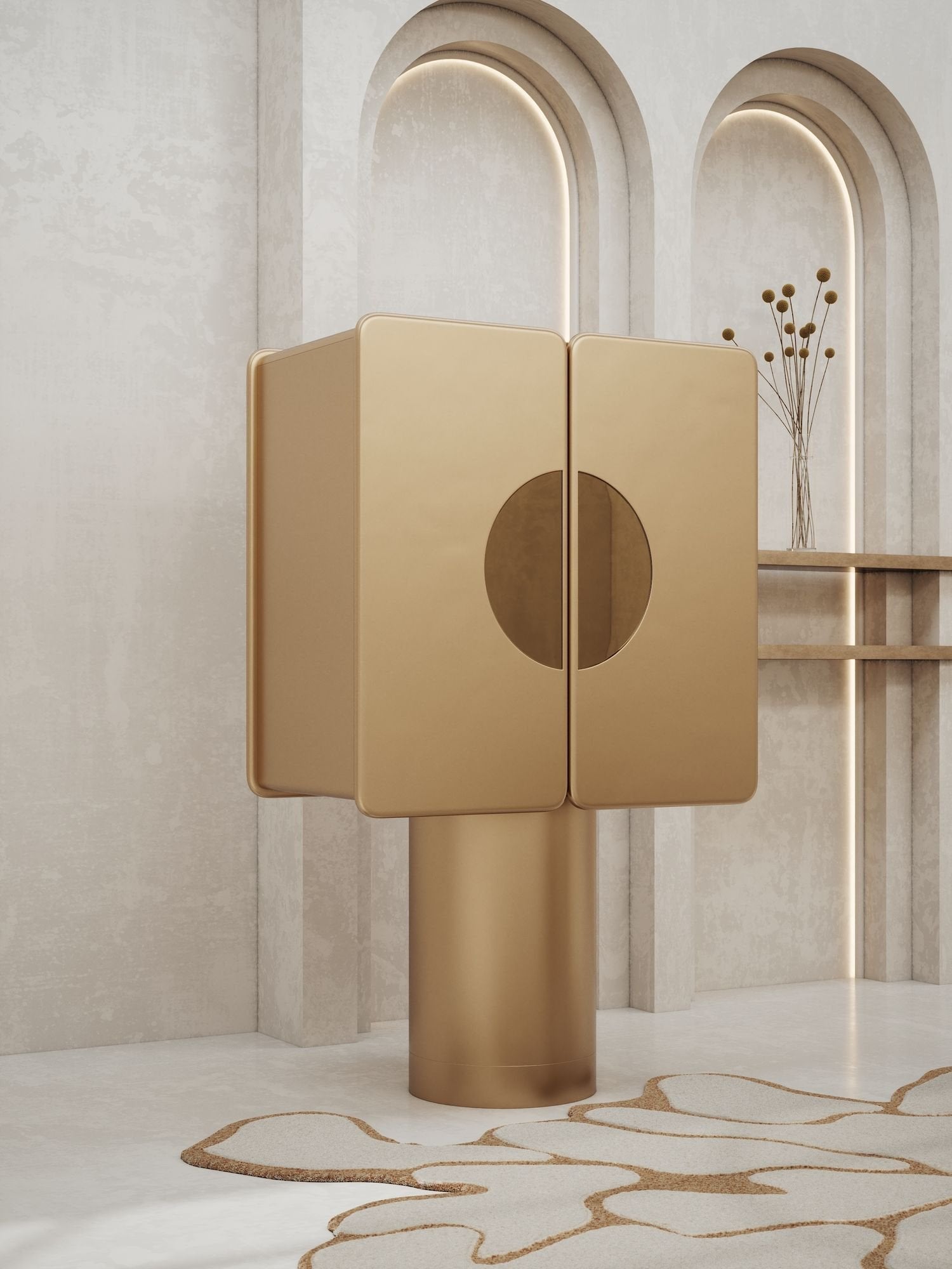 Meuble bar REGIS Full Gold - ULTRA MOBILI - La Maison MilanaiseBRGGOLD