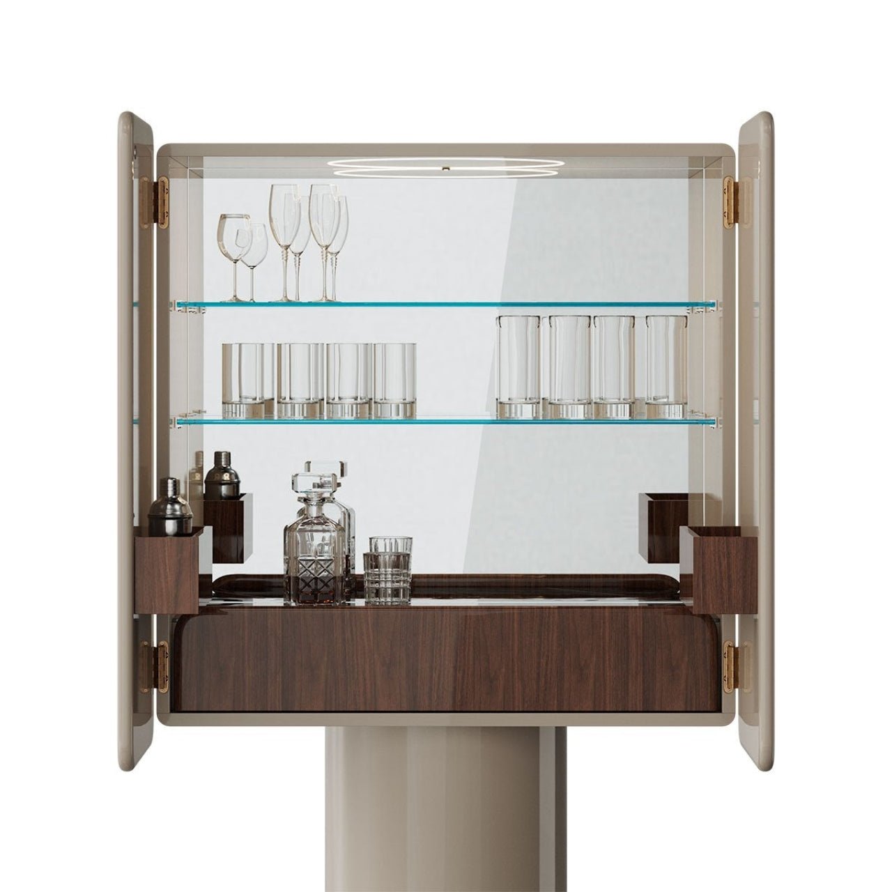 Meuble bar REGIS Greige et Noyer - ULTRA MOBILI - La Maison MilanaiseBRGGREIGENOYER