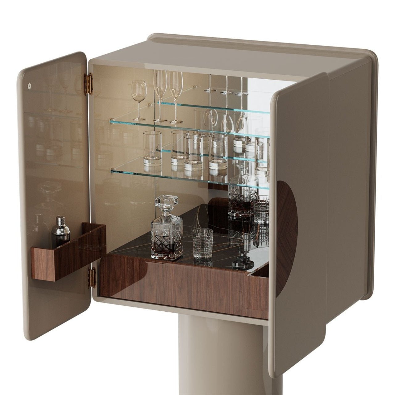 Meuble bar REGIS Greige et Noyer - ULTRA MOBILI - La Maison MilanaiseBRGGREIGENOYER