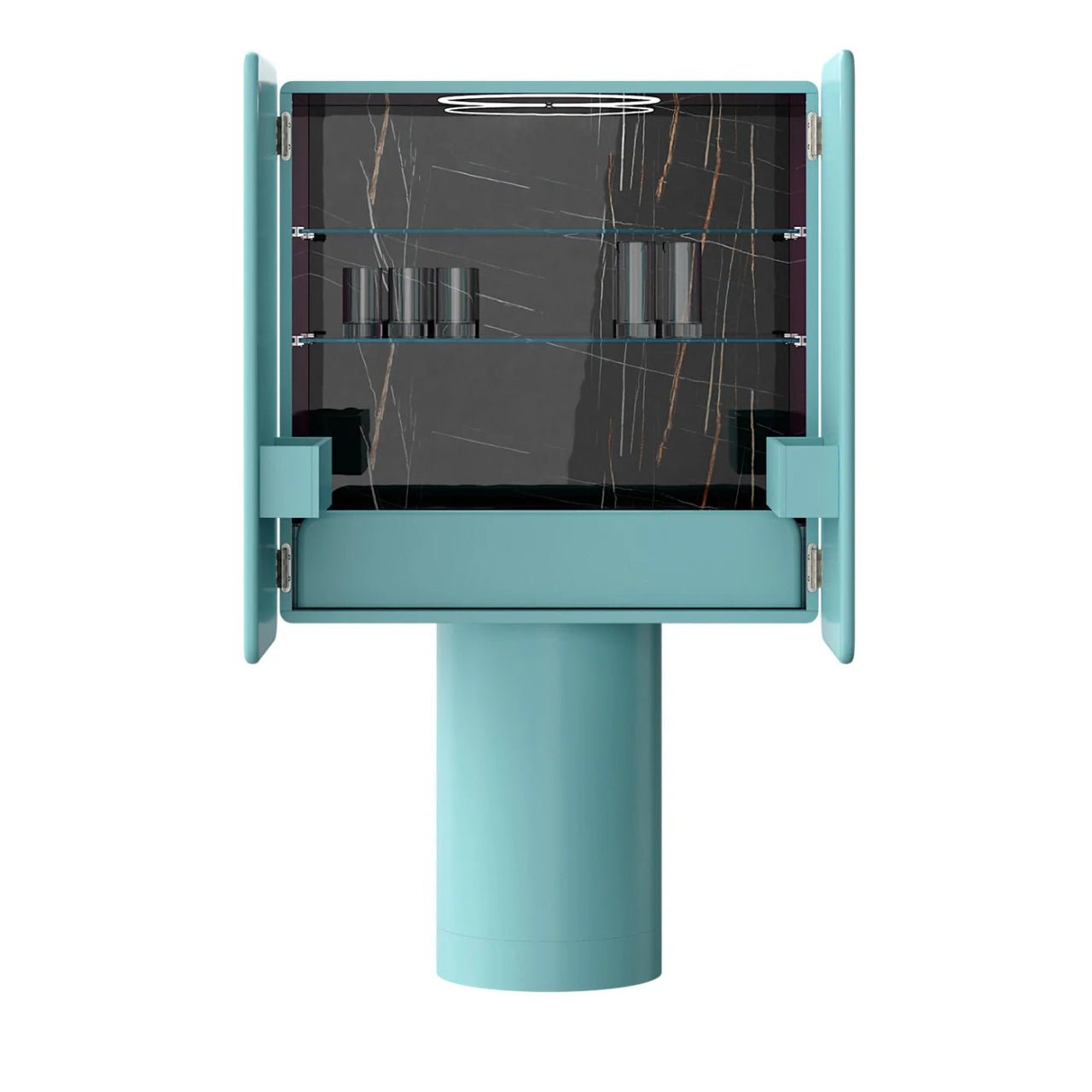 Meuble bar REGIS Turquoise et céramique Breccia - ULTRA MOBILI - La Maison MilanaiseBRGTURQUOISE