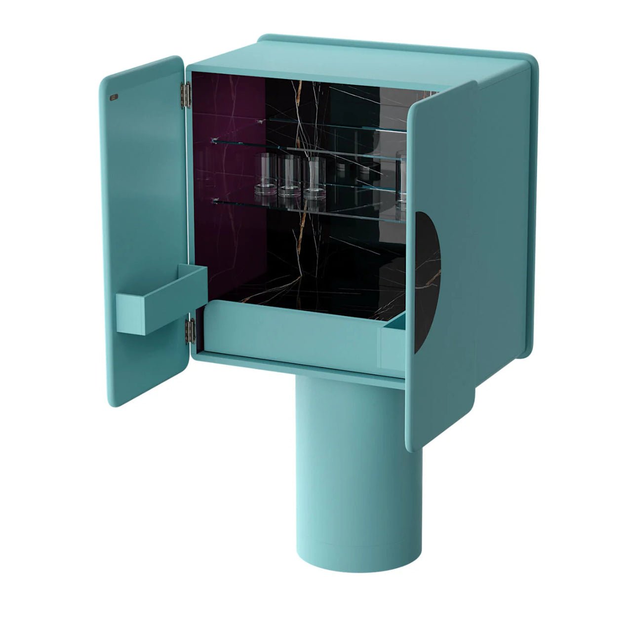 Meuble bar REGIS Turquoise et céramique Breccia - ULTRA MOBILI - La Maison MilanaiseBRGTURQUOISE