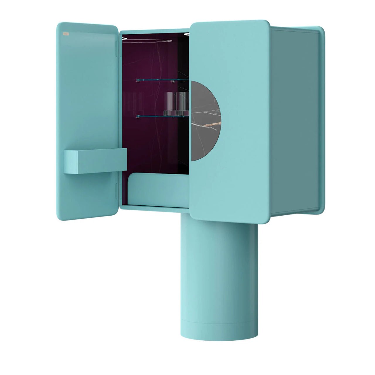 Meuble bar REGIS Turquoise et céramique Breccia - ULTRA MOBILI - La Maison MilanaiseBRGTURQUOISE