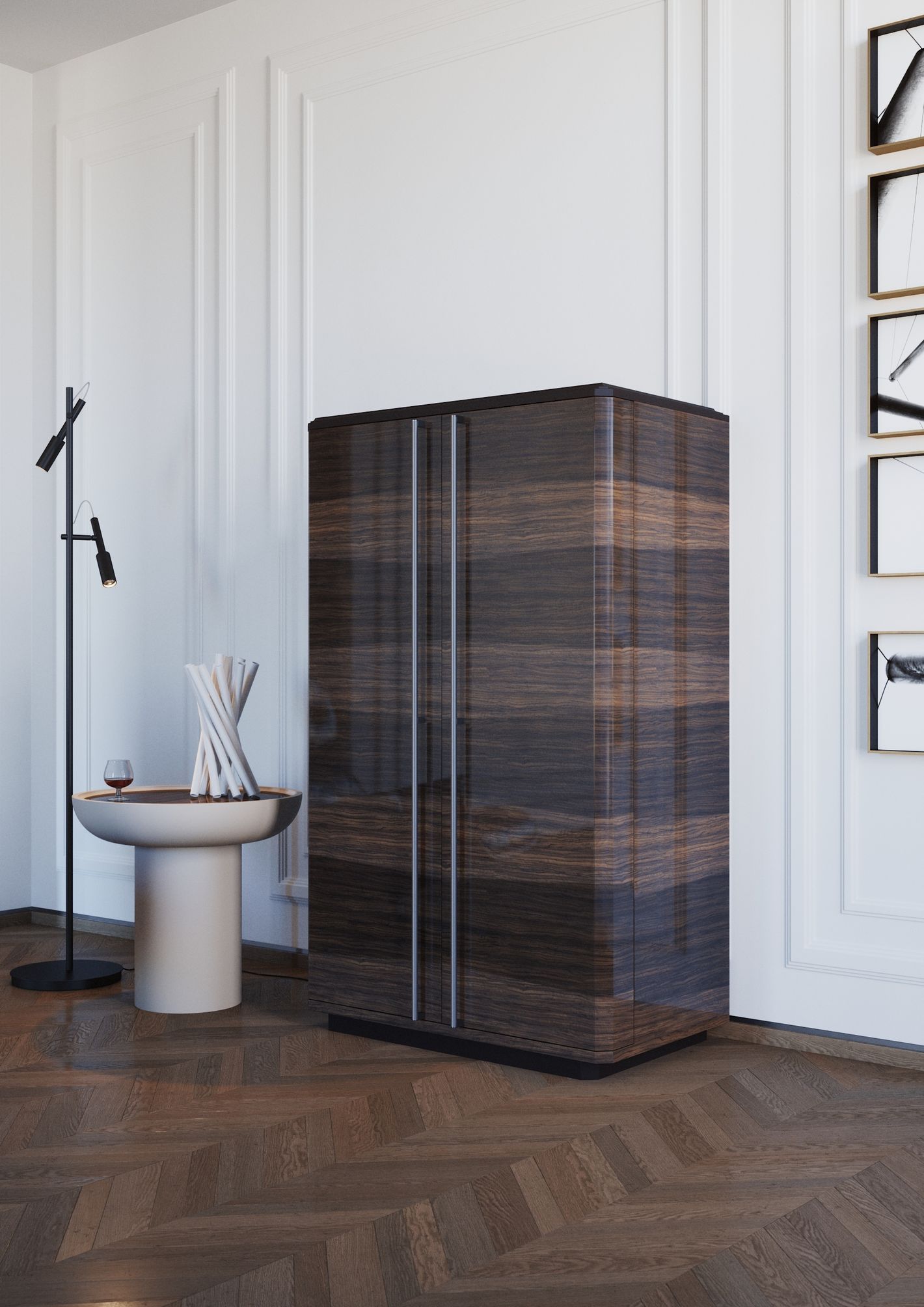 Meuble bar XXL en eucalyptus fumé – TEOMONDO - ULTRA MOBILI - La Maison MilanaiseBTMEUCA