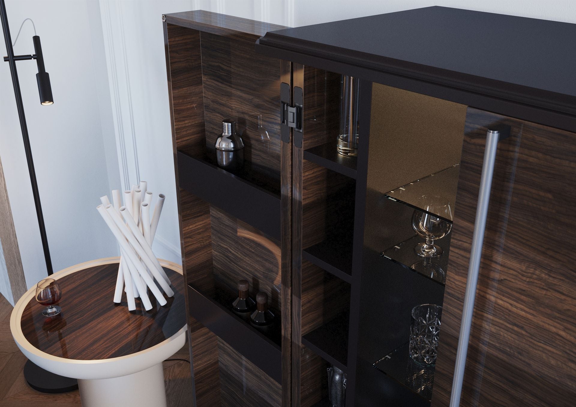 Meuble bar XXL en eucalyptus fumé – TEOMONDO - ULTRA MOBILI - La Maison MilanaiseBTMEUCA