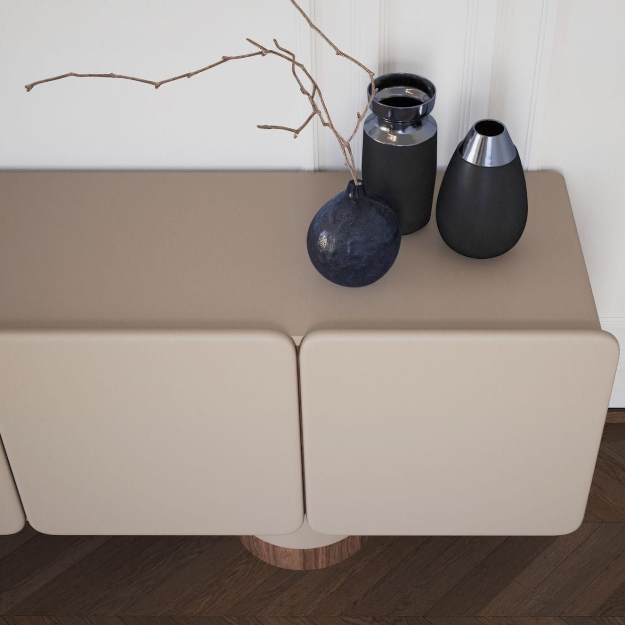 Meuble VENUS – Design sculptural, finitions nobles et détails personnalisés - ULTRA MOBILI - La Maison Milanaise Noyer et pieds en marbre