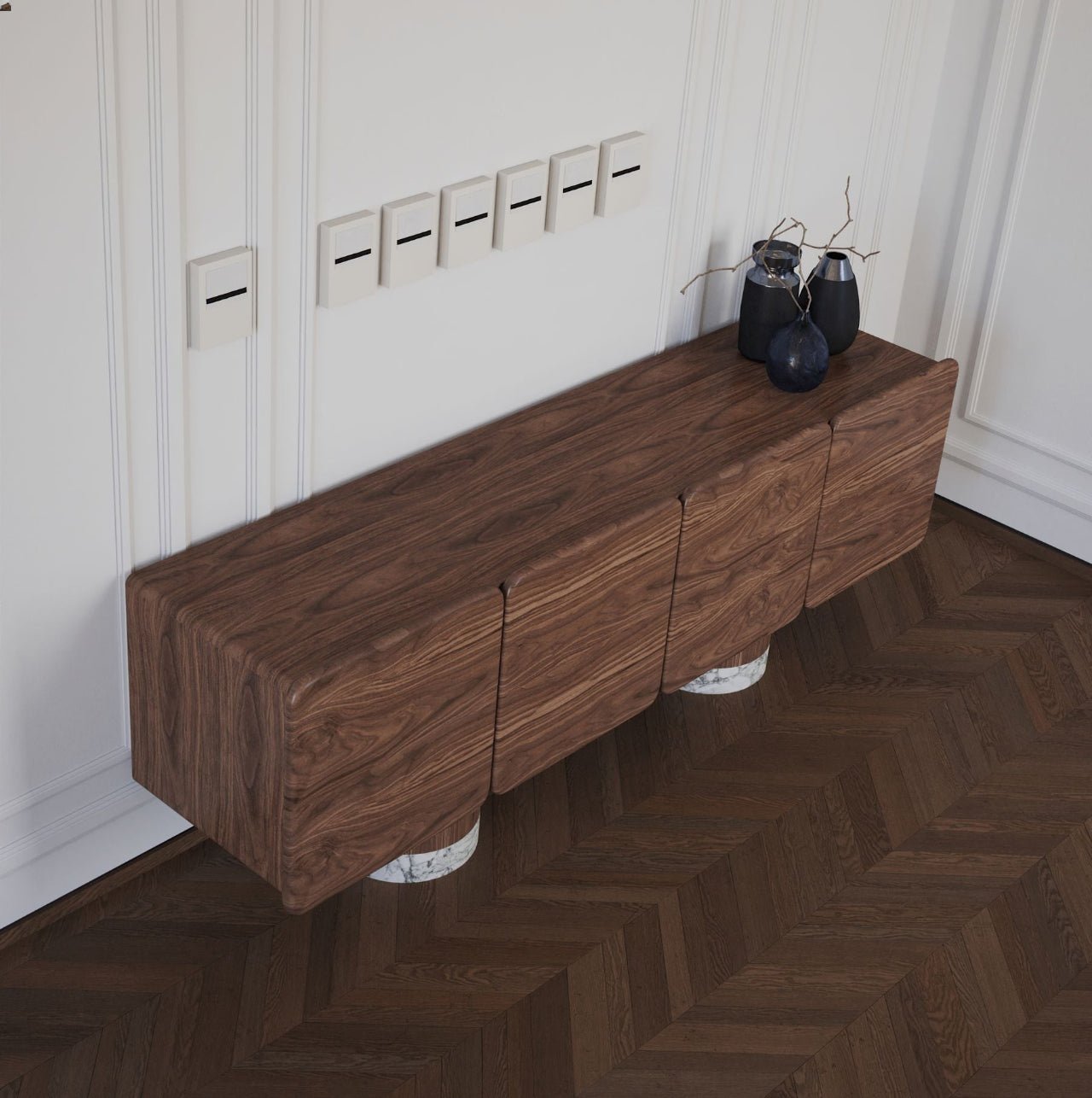 Meuble VENUS – Design sculptural, finitions nobles et détails personnalisés - ULTRA MOBILI - La Maison Milanaise Laqué mat