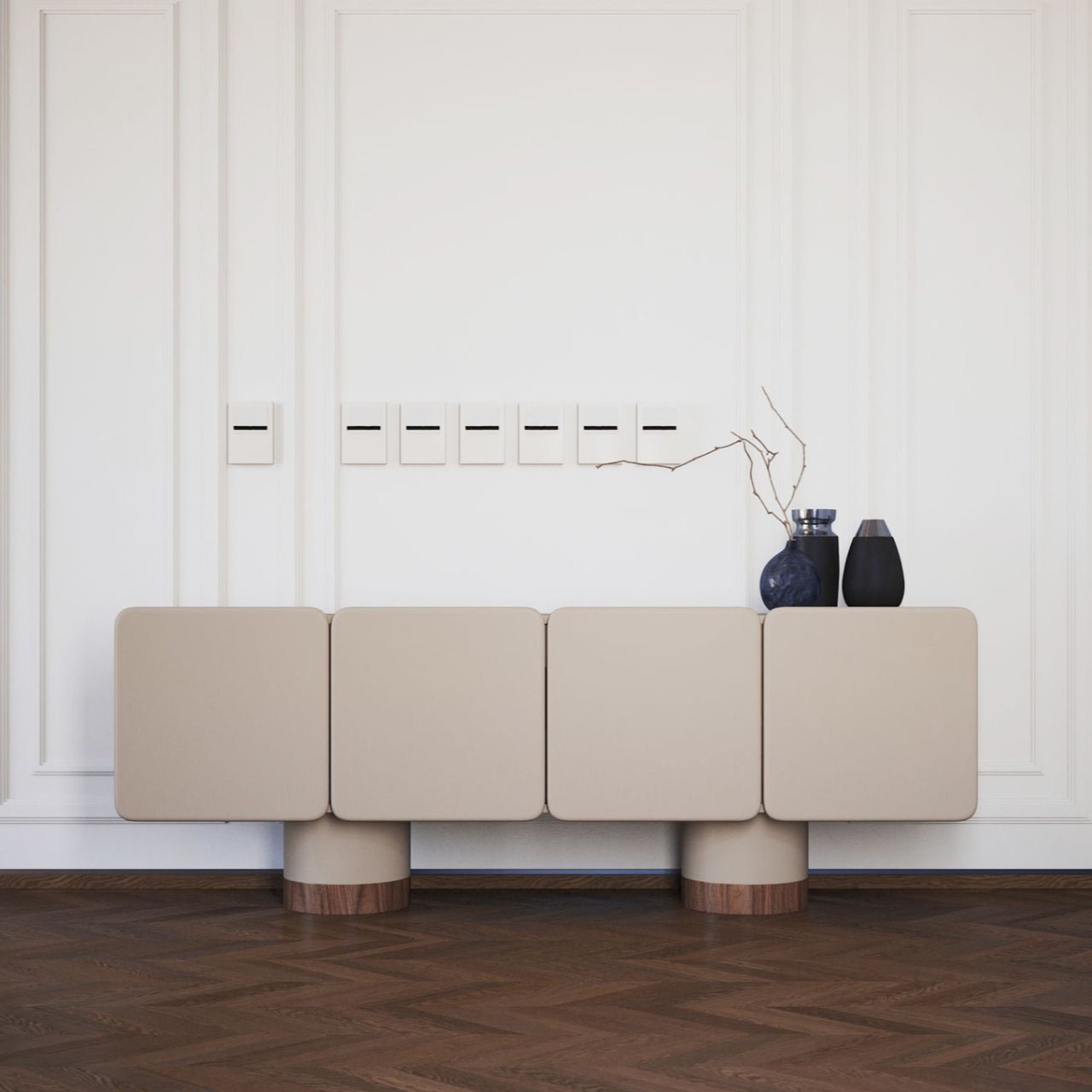 Meuble VENUS – Design sculptural, finitions nobles et détails personnalisés - ULTRA MOBILI - La Maison Milanaise Noyer et pieds en marbre