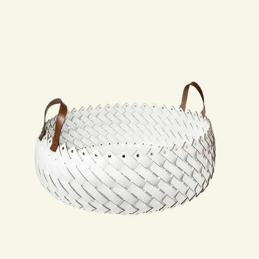 Panier en cuir avec anses Almeria - PINETTI - La Maison MilanaiseANBLANCGRBlanc