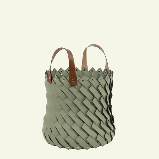Panier moyen en cuir avec anses Almeria - PINETTI - La Maison MilanaiseANVERTSMOYVert sauge