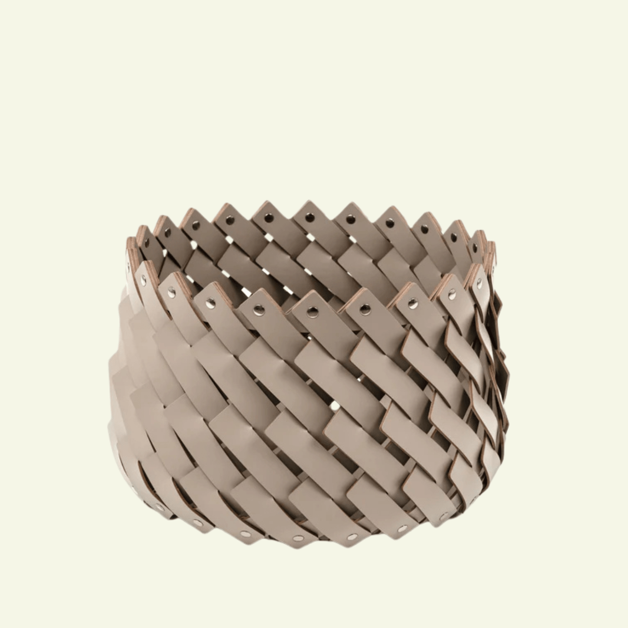 Panier petit en cuir rond Almeria - PINETTI - La Maison MilanaiseNOISETTEPETNoisette
