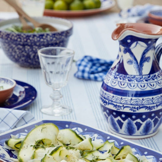 Pichet floral bleu en terre cuite Alentejo Terracotta - COSTA NOVA - La Maison MilanaiseCFL0392Petit H17.1cm Contenance 0.53L