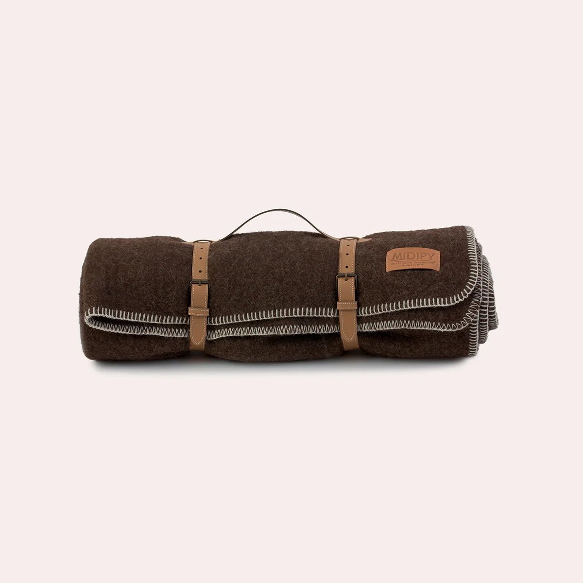 Plaid 100% Laine chocolat Madres - MIDIPY - La Maison MilanaiseEcruCamel