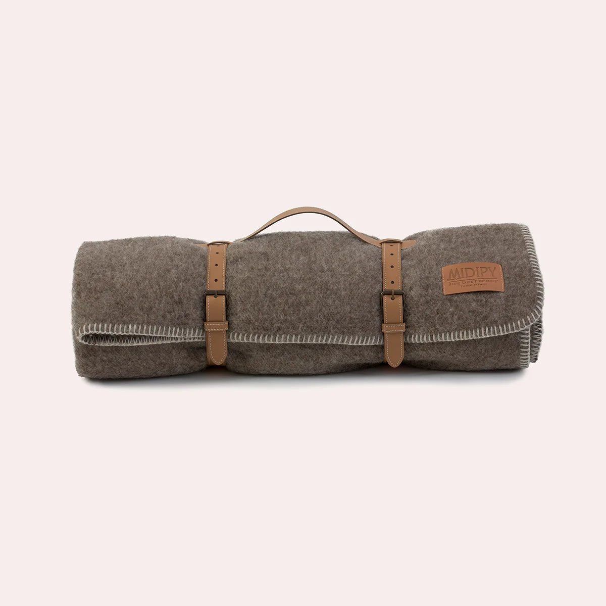 Plaid 100% Laine gris chiné Rhune - MIDIPY - La Maison MilanaiseEcruCamel